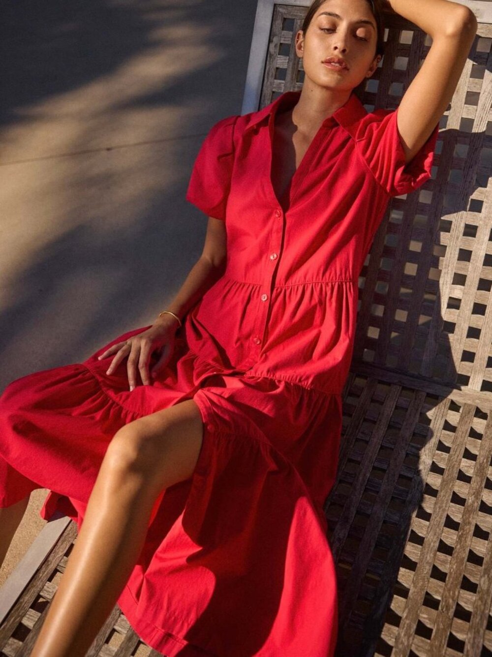 NWT $348 Brochu Walker Havana Dress w/Pockets Carmine Red XS